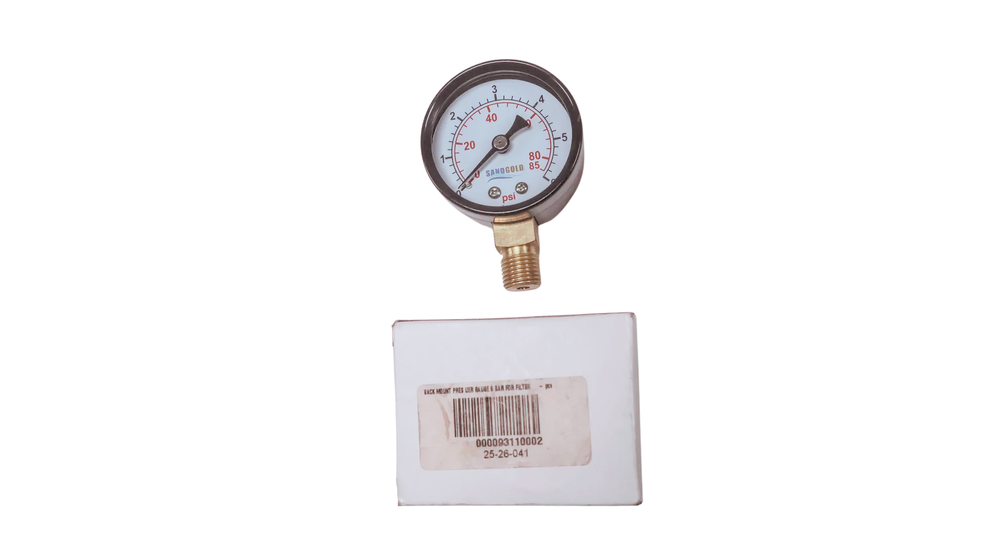 BACK MOUNT PRESSURE GAUGE 6 BAR FOR FILTER SAND GOLD #R030260010201